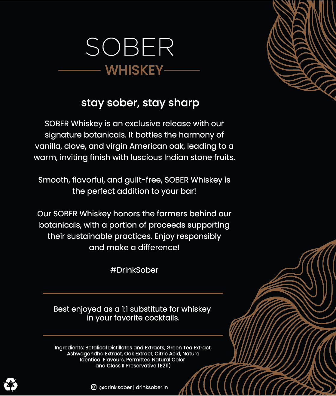 Sober NonAlcoholic Whiskey SOBER